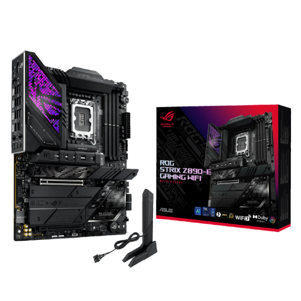  Z890 ATX Motherboard: 1851 Socket For Intel Core Ultra Processors<br>4x DDR5, 4x SATA 6Gb/s, PCIe 5.0, 3x M.2 Gen5 + 4x M.2 Gen4, Thunderbolt 4, 5GbE LAN, Wi-Fi 7 + Bluetooth 5.4, ROG SupremeFX 7.1 Surround Sound Audio, 2x Thunderbolt 4/HDMI/DP  